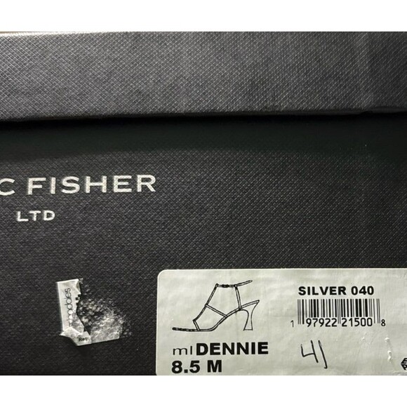 Marc Fisher Dennie T-Strap Silver Sandals - Picture 7 of 7